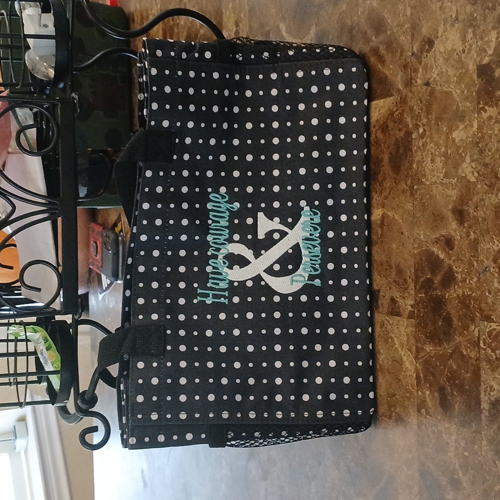 Thirty-One Black and White Polka Dot Bag